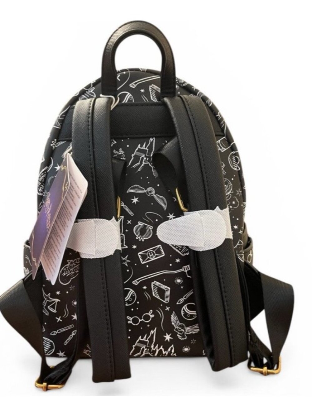 Loungefly Harry Potter Hogwarts Castle Black White Mini Backpack AOP Moon NWT - Picture 6 of 6